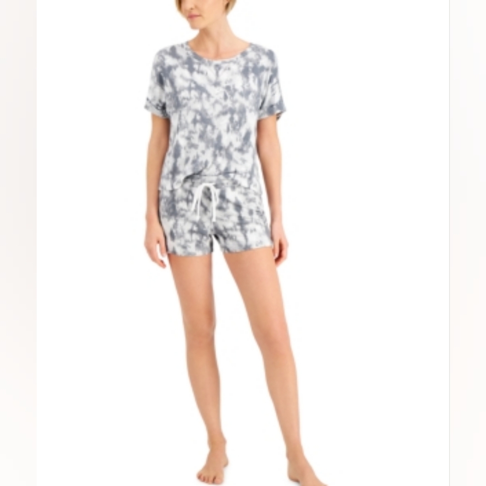 Alfani Lounge Shorts Set Grey Tie Dye XL or XXL